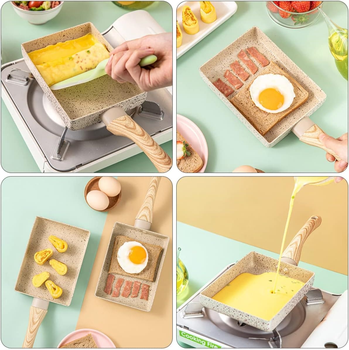 Square Ceramic Frying Pan, Durable Stone Frying Pan, Wooden Handle Square Frying Pan, Omelette Non Stick Fry Egg Kitchen Breakfast Maker, Square Thick Frying Tool, Anti Slip Tamagoyaki Pan, Square Egg Pan, Daily Cookware Gadget, Home Kitchen Items Square Ceramic Frying Pan, Durable Stone Frying Pan, Wooden Handle Square Frying Pan, Omelette Non Stick Fry Egg Kitchen Breakfast Maker, Square Thick Frying Tool, Anti Slip Tamagoyaki Pan, Square Egg Pan, Daily Cookware Gadget, Home Kitchen Items